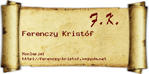 Ferenczy Kristóf névjegykártya