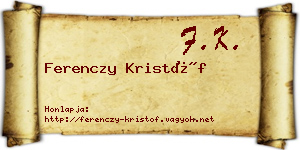 Ferenczy Kristóf névjegykártya