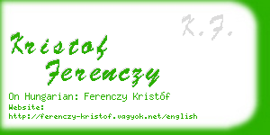 kristof ferenczy business card
